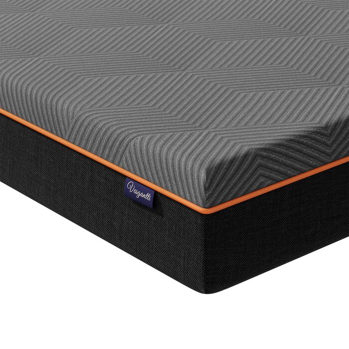 Матрац Vesgantti з піни, ергономічний матрац з гелевої піни з ефектом пам&39яті та дихаючим чохлом, рівні жорсткості H2 та H3, сертифікований Oeko-Tex (сірий-20 см, 90 x 200 см) сірий-20 см 90 x 200 см