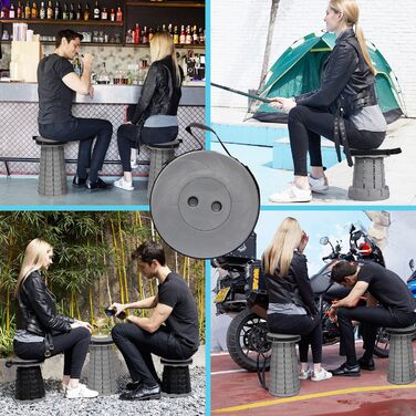 Портативний складаний стілець з подушкою, складний кемпінговий стілець, телескопічний складаний стілець для дорослих для походів, риболовлі, подорожей, барбекю, вантажопідйомність 200 кг з сумкою для перенесення, сірий