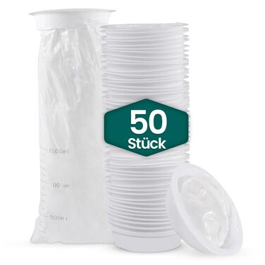 Білих блювотних пакетів об&39ємом 1500 мл з мундштуком, що герметично захищають від ранкової нудоти, відрижки, для вагітних - пакети для стискання, пакети для слини, 50