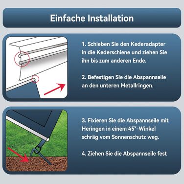 Сонячний тент для передньої стіни автофургона 2 x 3,7 м, захист UPF 50, дощозахисний, з регульованим панорамним вікном (тканина сітка), сонцезахисний тент для кедерних рейок Ø 57 мм, включаючи монтажні аксесуари 2 x 3,7 м - передня стіна
