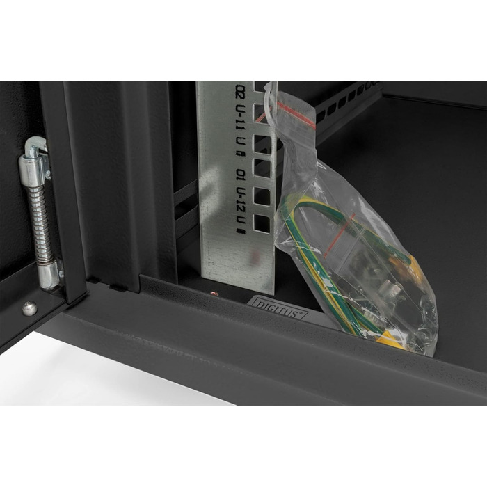Мережева шафа DIGITUS - 19-дюймова стійка - 12U - Настінне кріплення - Глибина 450 мм - Вантажопідйомність 60 кг - Серія Dynamic Basic - Чорний - Глибина 450 мм 12U