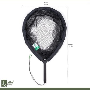 Гумований плавучий підсак Zite Fishing Рибальська сітка для нахлистової та спінінгової ловлі Гумова сітка з гумкою та карабіном, гумований підсак, рибальська сітка