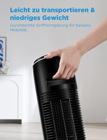 Баштовий вентилятор безшумний з пультом дистанційного керування 92см, мобільний вентилятор, вентилятор колонний, таймер на 7 годин