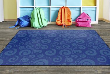 Дитячий килимок з візерунком вихор, 1,8 м х 2,4 м, синій, 389-32A