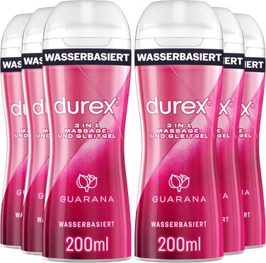 Гель для масажу та інтимної стимуляції Guarana Durex 2-in-1, 200 мл, 6 шт.
