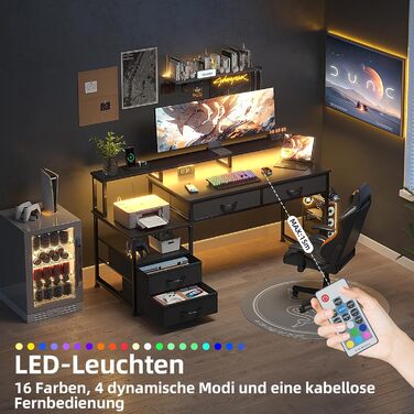 Письмовий стіл MUTUN з 4 шухлядами та тримачем для навушників