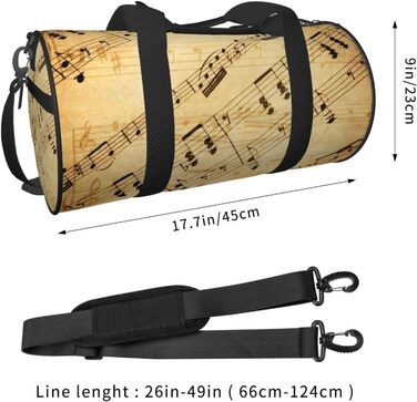 Спортивна сумка-мішок для подорожей з нотним принтом, чорна, універсальний розмір, дорожня сумка