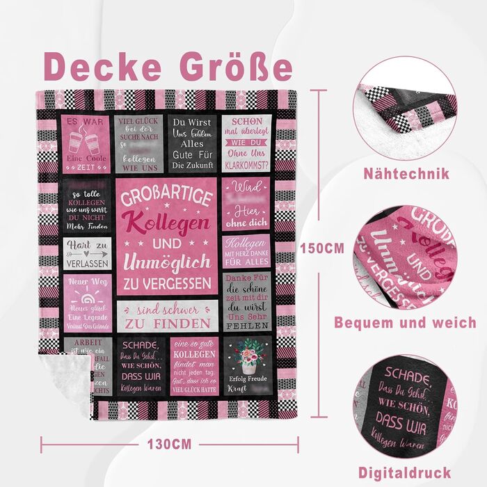 Прощальний подарунок для колег, прощальний подарунок для колегинь, прощальний подарунок для колег-чоловіків, які змінюють роботу, прощальний подарунок для колегинь, які змінюють роботу, невеликі подарунки для колег, ковдра для колег 150x130 см, прощальний