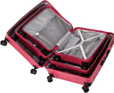 Валіза Wings з твердим корпусом - велика дорожня валіза та візок - надлегка валіза на колесах - ручна поклажа - валіза з замком - маленький візок для літака, біла, 56x421,5 см