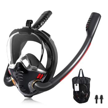 Маска для сноркелінгу для дорослих, повнолицьова маска, маска для дайвінгу для дорослих - повнолицьова маска для дайвінгу, повнолицьова маска для сноркелінгу з захистом від запотівання та сухого верху розміру S/M