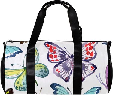 Спортивна сумка, маленька дорожня сумка, сумка для йоги, акварельний принт та метелики, фітнес-сумка для активного відпочинку, ручна поклажа