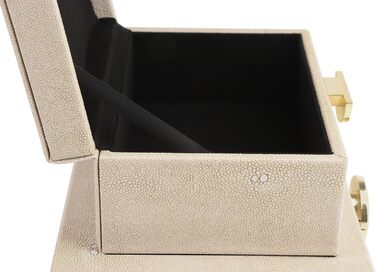 Шкатулки для коштовностей HofferRuffer зі штучної шкіри, декоративні шкатулки для зберігання аксесуарів, органайзер із золотистою фурнітурою, класична веганська шкіра, набір з 2 шт. (світло-сірий)