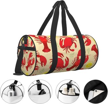 Дорожня сумка-хобо з дизайном омарів та крабів, спортивна сумка для чоловіків та жінок, сумка-мішок, спортивна сумка