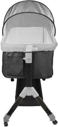 Дитяче ліжечко 3-в-1, дитяча колиска та дорожнє ліжечко, 4-рівневе регулювання висоти дитячого ліжечка, відкидне крісло, ліжечко, колиска для дітей вагою до 25 кг - 104 x 52 x 100-110 см - чорний колір