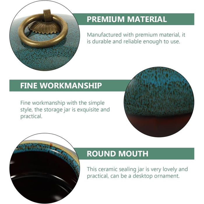 Багатофункціональний керамічний контейнер для зберігання чаю TOYANDONA синього кольору, герметичний для розсипного чаю, кави, сухофруктів, декоративний та практичний для дому та кухні