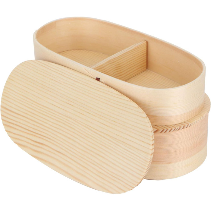 Ланчбокс портативний контейнер, японський стиль, дерев&39яний набір ланчбоксів, двошаровий, з роздільником для учнівських пікніків (1)