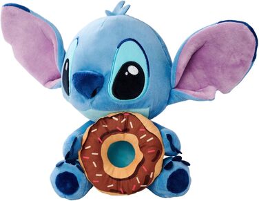 М'яка іграшка Disney Stitch з пончиком плюшевий Stitch з шоколадним пончиком та посипкою, улюблений герой Діснею для фанатів та дітей, блакитний, 25 см, від 0 років