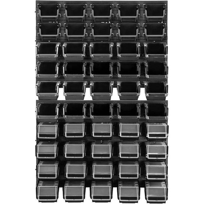 Настінний стелаж для майстерні KADAX, система зберігання 58x78 см, виготовлена з міцного пластику, стійкий до ультрафіолету, розширювані стінові панелі, стелаж для гаража (чорний, 50 шт. v2) 50 шт. v2 Чорний