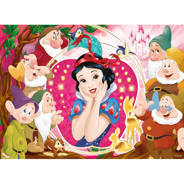 Пазли для дітей від 3 років - 4 х 48 елементів - 2 в 1 двосторонні зі спинкою для розфарбовування - Принцеси Діснея - Зроблено в І