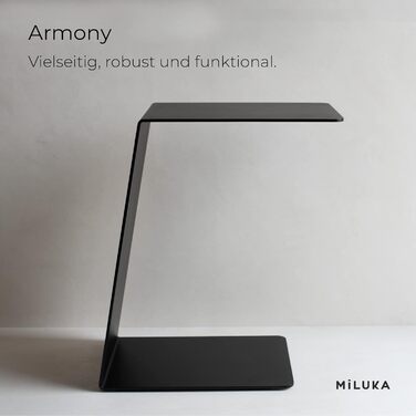 С-подібний журнальний столик MILUKA, чорний метал, 30x40 см Невеликий столик для вітальні, столик для дивана або столик для ноутбука Сучасний дизайн для вітальні та балкону