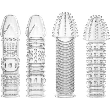 Набір з 4 силіконових насадок на пеніс QUEEN'S STORY