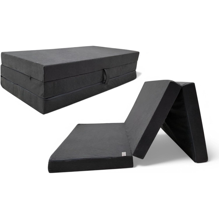 Складаний матрац, Складаний матрац, Розкладний гостьовий матрац, Дорожній матрац, Сірий, 120x200x10 см