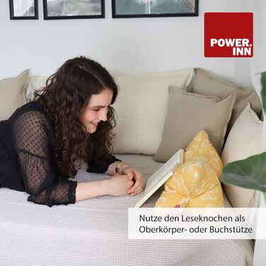 Подушка для читання 43 x 23 см Велика подушка для шиї Подушка для читання, яку можна прати (чорна - класична)