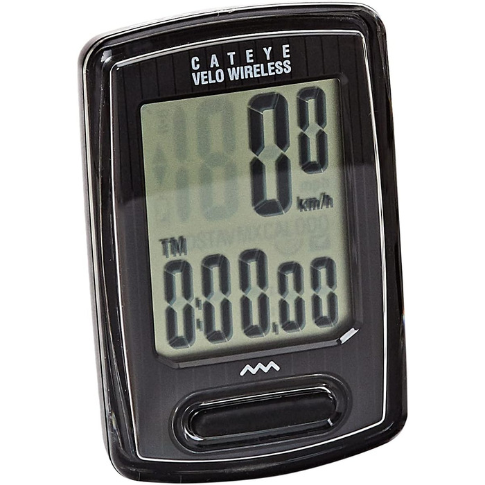 Велокомп'ютер Cateye Velo Wireless, Бездротовий, Водовідштовхувальний, Пластик, Чорний