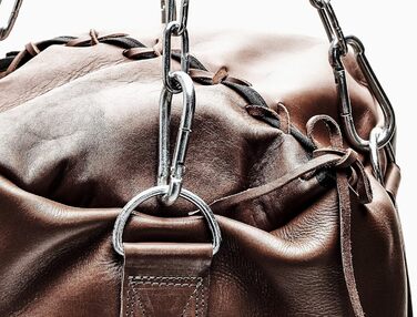 Боксерська груша в вінтажному стилі, шкіряна, без наповнення, 1,2 м, коричнева