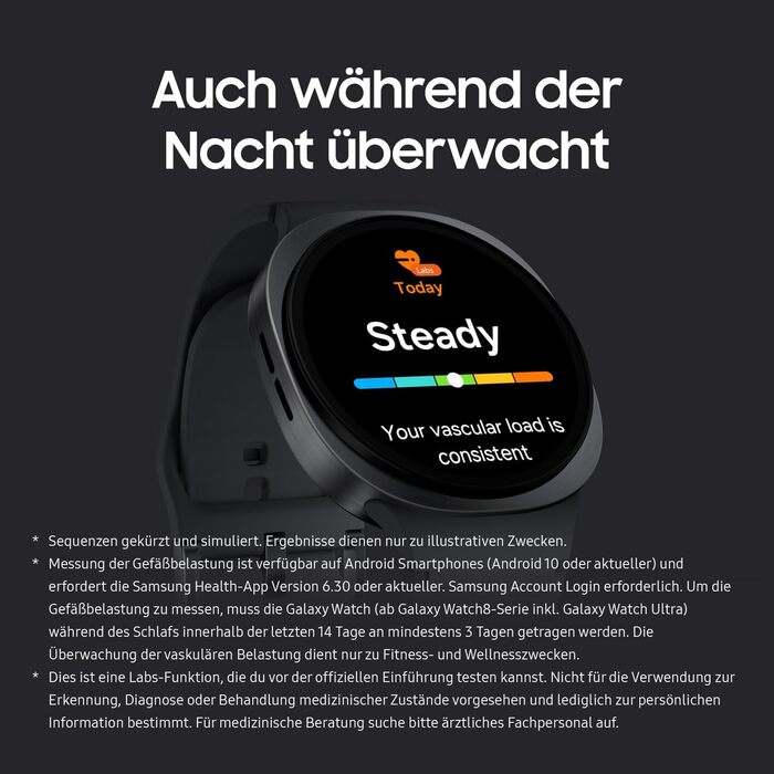 Розумний годинник Samsung Galaxy Watch8 з Galaxy AI, фітнес-годинник та фітнес-трекер, спортивний ремінець, велнес та коучинг сну, 40 мм, Bluetooth, графітовий, 3-річна гарантія виробника