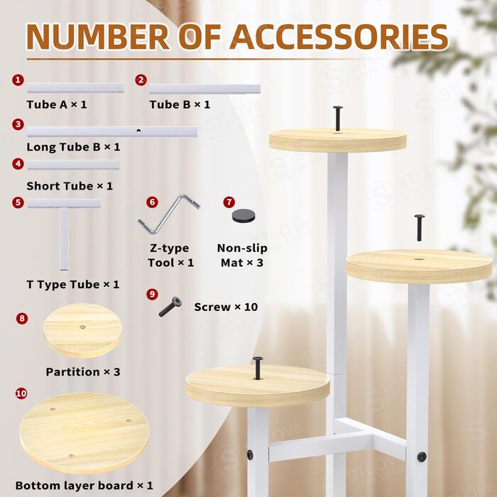 Полиця для рослин, підставка для квітів, 3-рівнева полиця для квітів, підставка для рослин, квіткові сходи для кута кімнати, вітальні, балкона, тераси, вікна, саду, двору, висота 53,5 см - металева біла, 3 яруси білого кольору