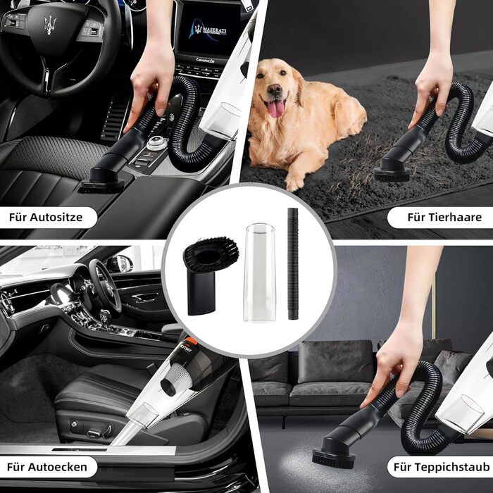 Ручний пилосос акумуляторний, автомобільний, з потужною силою всмоктування, міні-пилосос, для диванів, матраців та вікон, 12000PA,