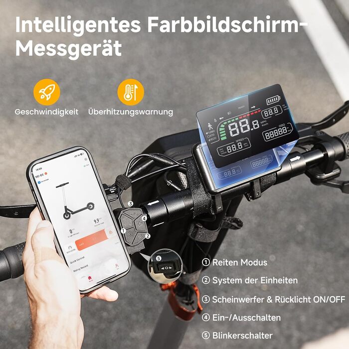 Електросамокат з допуском до дорожнього руху, 10-дюймовий електросамокат із запасом ходу 60-70 км та поворотниками, позашляховий електросамокат вантажопідйомністю до 150 кг, складаний електросамокат для дорослих для використання позашляховиком та поїздок 