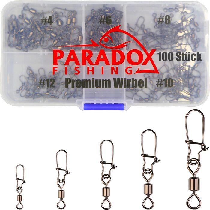 Набір вертлюгів Paradox Fishing Fishing I містить розміри 4-14 100/150 шт. I вертлюги рибальські вертлюги Набір аксесуарів для риболовлі В асортименті вертлюги Рибальські вертлюги з карабіном Карабін для риболовлі