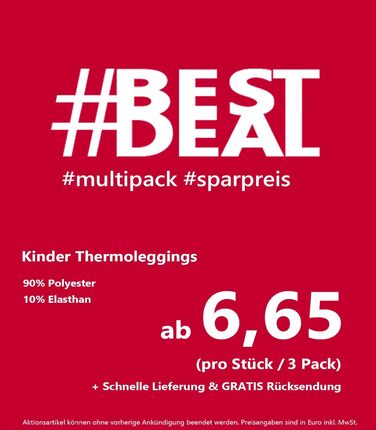 Термолегінси Kinder (2 шт. у наборі) чорні з флісом 140-152 2 шт. чорні