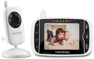 32 3.2&39 Digital Radio TFT LCD Wireless Video Baby Monitor with Digital Camera, Night Vision Monitoring Temperature and 2 Way Tal