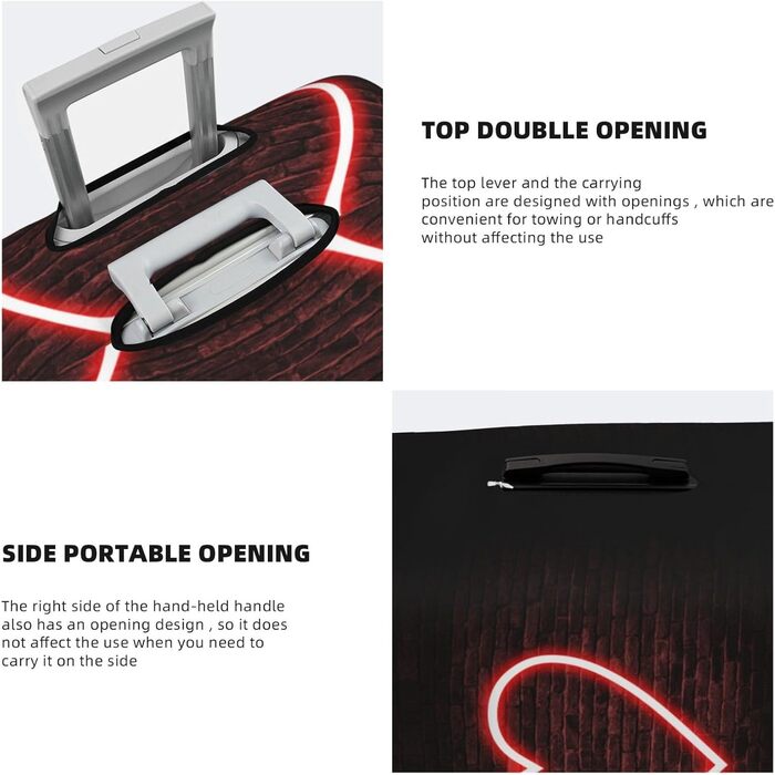 Чохол для валізи Червоне серце BAFAFA, захисний еластичний чохол від подряпин та пилу, чорний, розмір 85