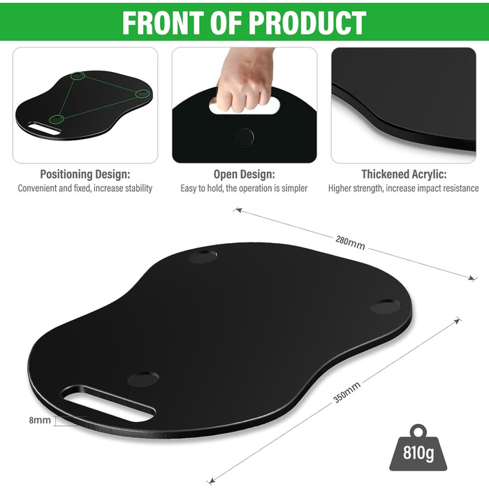 Розсувна дошка для Thermomix TM5/TM6, акрилова ковзаюча дошка преміум-класу, рухома та надійна підставка без зусиль (чорна)