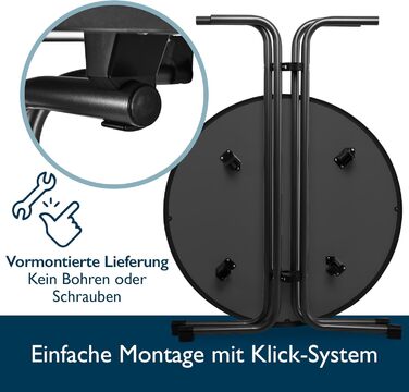 Розкладний стіл Beautissu 80 см Чорний Bellini Стійкий до подряпин, Стабільний, Захист від атмосферних впливів Стіл для бістро на вулиці, Круглий, Легке складання, Попередньо зібраний кронштейн Пивний стіл, Стіл для вечірок, Складаний барний стіл Ø 80 см 