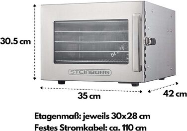 Дегідратор з нержавіючої сталі з регулятором температури (30-90C) Таймер на 24 години Drrer Дегідратор Сушарки для фруктів Дегідратор для фруктів і м'яса Система циркуляції повітря на 360 Цифровий дисплей 6 поверхів