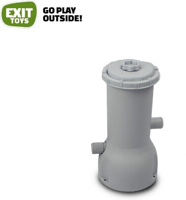Кам&39яний басейн EXIT Toys - 540x250x100 см - Великий прямокутний каркасний басейн з картриджним фільтром та насосом - Надзвичайно глибокий басейн - Міцна рама - У комплекті драбина для басейну - Унікальний дизайн - Сірий