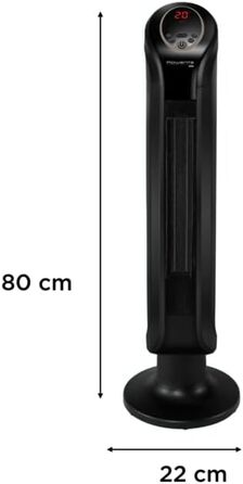 Вт Електричний обігрівач Енергозберігаючий Для використання в приміщенні, Чорний, 22,5 x 21,8 x 81,5 см, 1-в-1 обігрів, 9420 Intense Comfort Hot Ceramic Tower Heater Fan 2400