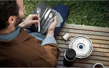 Нержавіюча сталь, набір столових приборів з 8 предметів, набір столових приборів для подорожей на 1 людину, столові прибори для кемпінгу з футляром, екологічно чисті столові прибори для походів, соломинка, щітка для чищення, подарунковий аксесуар для кемп