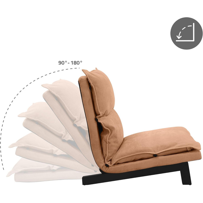 Підлогове крісло ML-Design коричневого кольору, м&39яке підлогове крісло, регульована спинка, лляний чохол, сталевий каркас, крісло для відпочинку, підлоговий диван, підлогове сидіння, підлогова подушка, крісло для релаксації, крісло для медитації, диван 