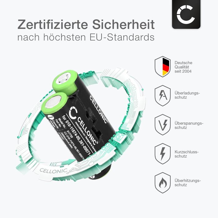 Акумулятор для навігації CELLONIC, сумісний з Garmin Oregon 700, 600, 750t, 650, 600t (2000 мАг, 2,4 В), 3 шт., упаковка 3 шт. 2000 мАг