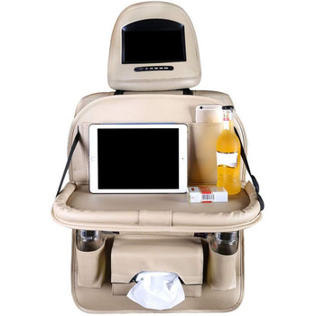 Міцний захисник спинки автомобільного заднього сидіння для дітей, зі складним планшетом Різні сховища для зберігання, водонепроник