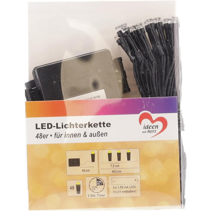 Ідеї з серцевими світлодіодними казковими вогнями теплий білий всередині та зовні 8 різних режимів освітлення вкл. таймер (48 світ