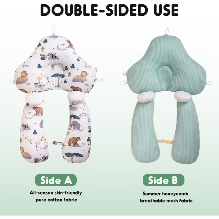 Позиціонуюча подушка, подушка для підтримки голови при синдромі плоского голова, 65 x 42 см, U-подібна позиціонуюча подушка, регульований допоміжний пристрій для позиціонування голови та тіла, можна прати.