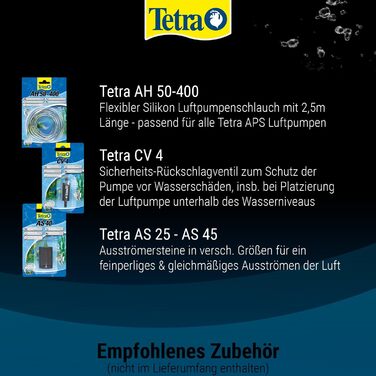 Повітряний насос для акваріума Tetra APS 300 - тихий діафрагмовий насос для акваріумів від 120 до 300 літрів, чорний