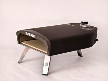 Газова піч для піци Mimiuo з каменем для піци та лопатою для піци, мобільна піч для піци, портативна піч для піци для патіо та балкона, піч для піци для саду, на відкритому повітрі, газова піч для піци, чорна